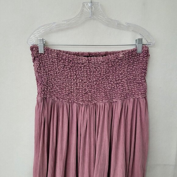 Out From Under Tessa Convertible Tube Dress Skirt Womens M Pink Mauve Smocked - Picture 4 of 13